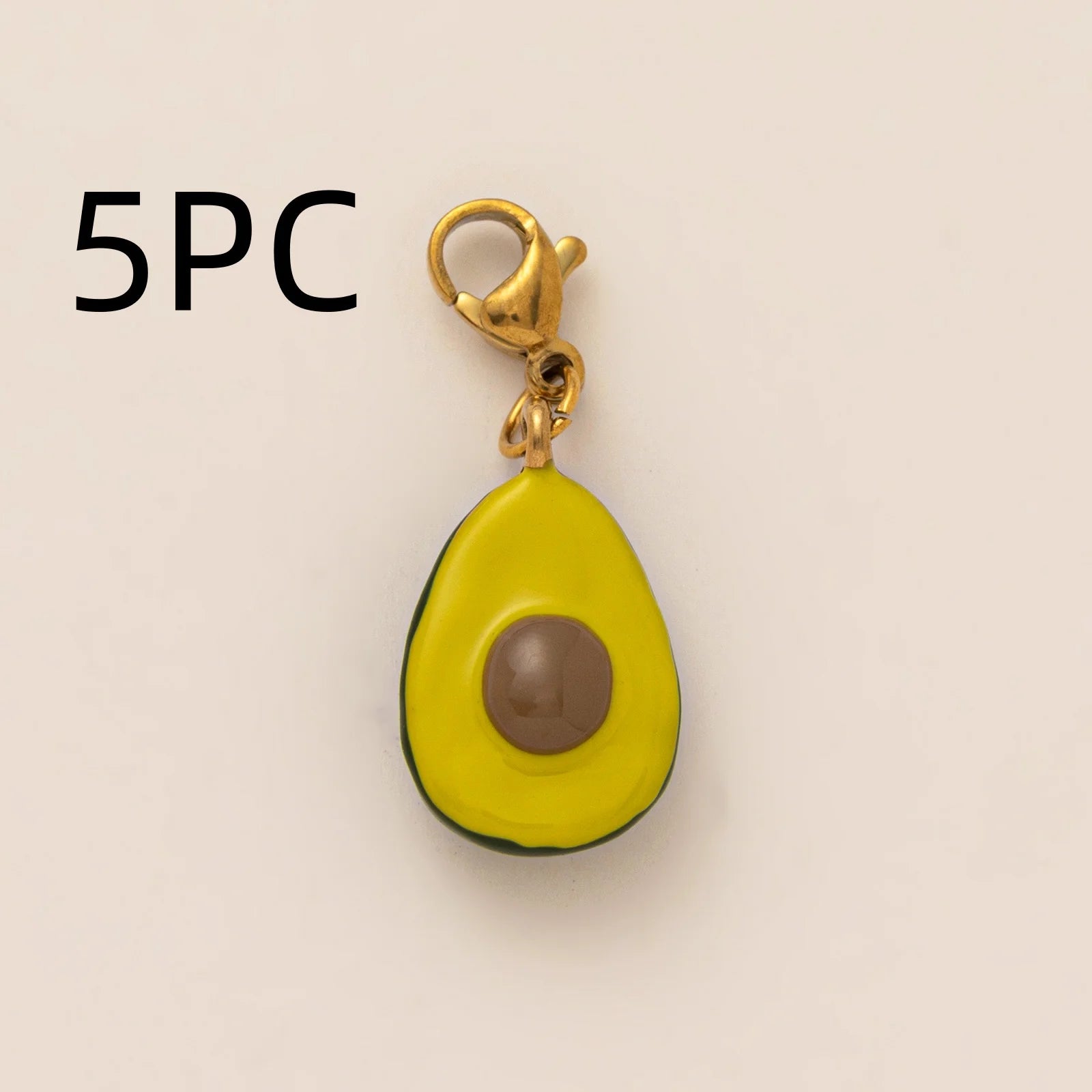 Wholesale 5pcs/lot 18K gold-plated DIY enamel stainless steel pendant, colorful fruit and food handmade jewelry accessories