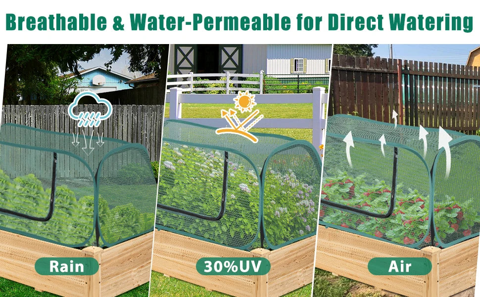 Net Cage Guard Vegetables, Seedlings Herbs Bed Vegetables Large Pop Up Mesh Plant Cover Protector Raised Garden & Flower Bed