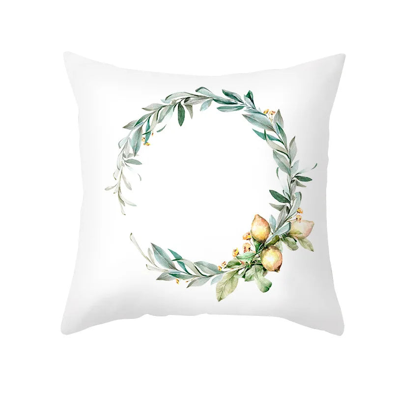 Yellow Lemon Pattern Cushion Cover Summer Decorative Pillow Covers Single Sided Printed Pillow Covers For Sofa Bedroom Office