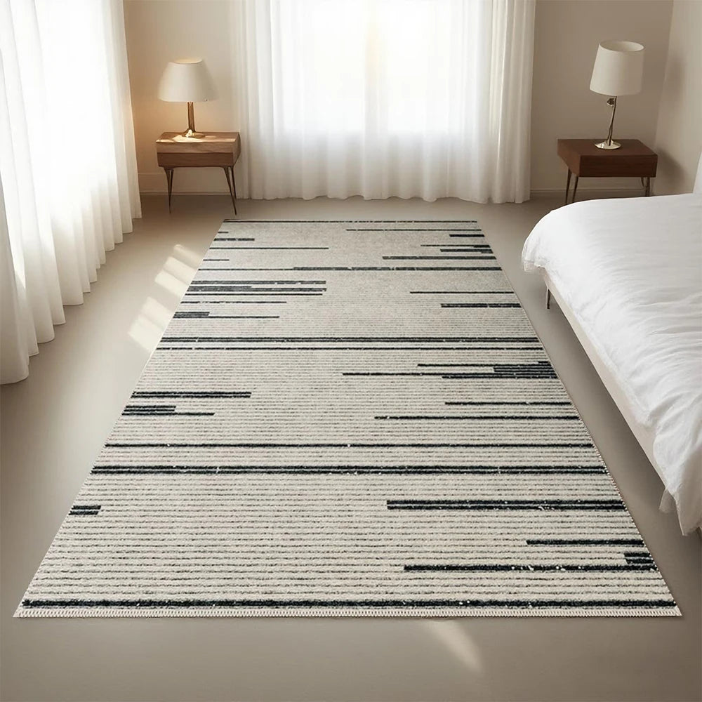 Modern Colorful Geometric striped Bedside carpet Non-Slip Rug Polyester Floor Carpet 160x230cm Large Mat for Living Room Bedroom