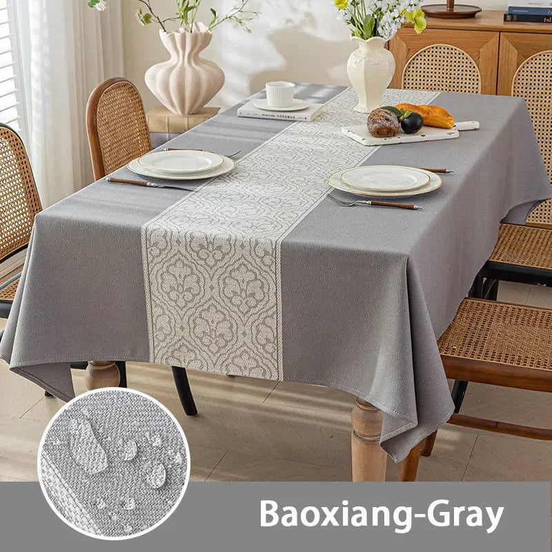 Cotton Blend Waterproof Tablecloth  Anti-oil Table Cover, Party Family Dinner Tablecloth for Kitchen Restaurant Wedding