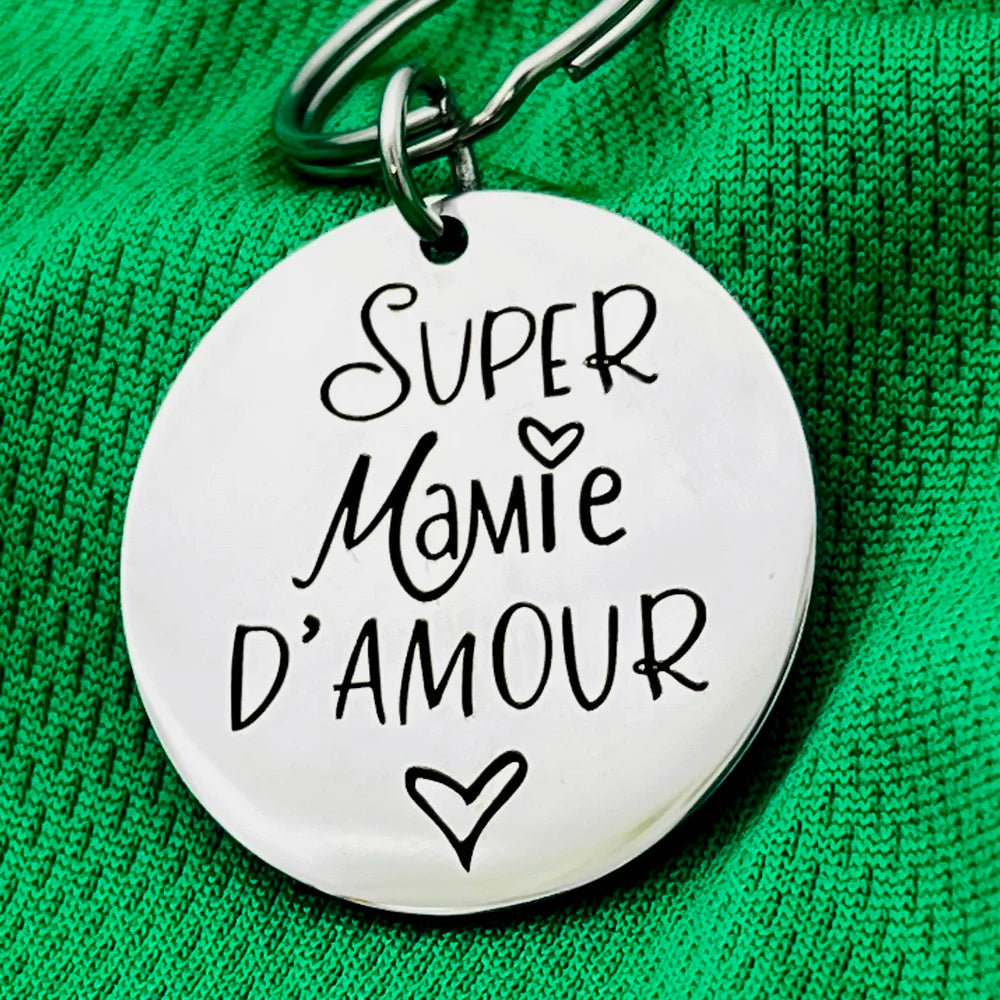 French Keychain Gifts for Grandma Birthday Thanksgiving Christmas Gifts for Grandmother Mothers Day Gifts