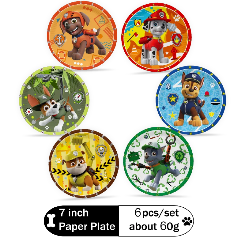 Paw Patrol Birthday Party Decoration Supplies Cartoon Dog PAW Patrol Sky Blue tablecloth napkin sticker balloon Party supplies