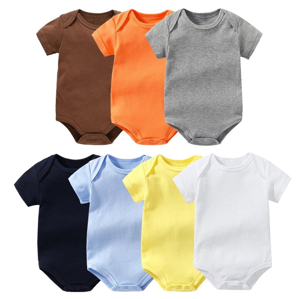 7pcs 100% Cotton Newborn Baby Bodysuits Infantil Summer Body Toddler Jumpers Rompers Onesies Growings Jumpsuits Grows One-Pieces