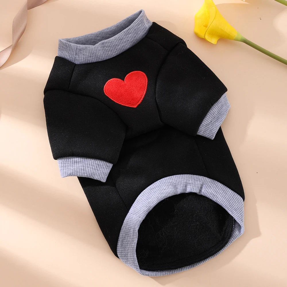 Medium Cat Sweater for Taddy Yorkshire Winter Warm Small Dog Hoodie Love Medium Thickened Cute Puppy Bipedal Clothes Accessories