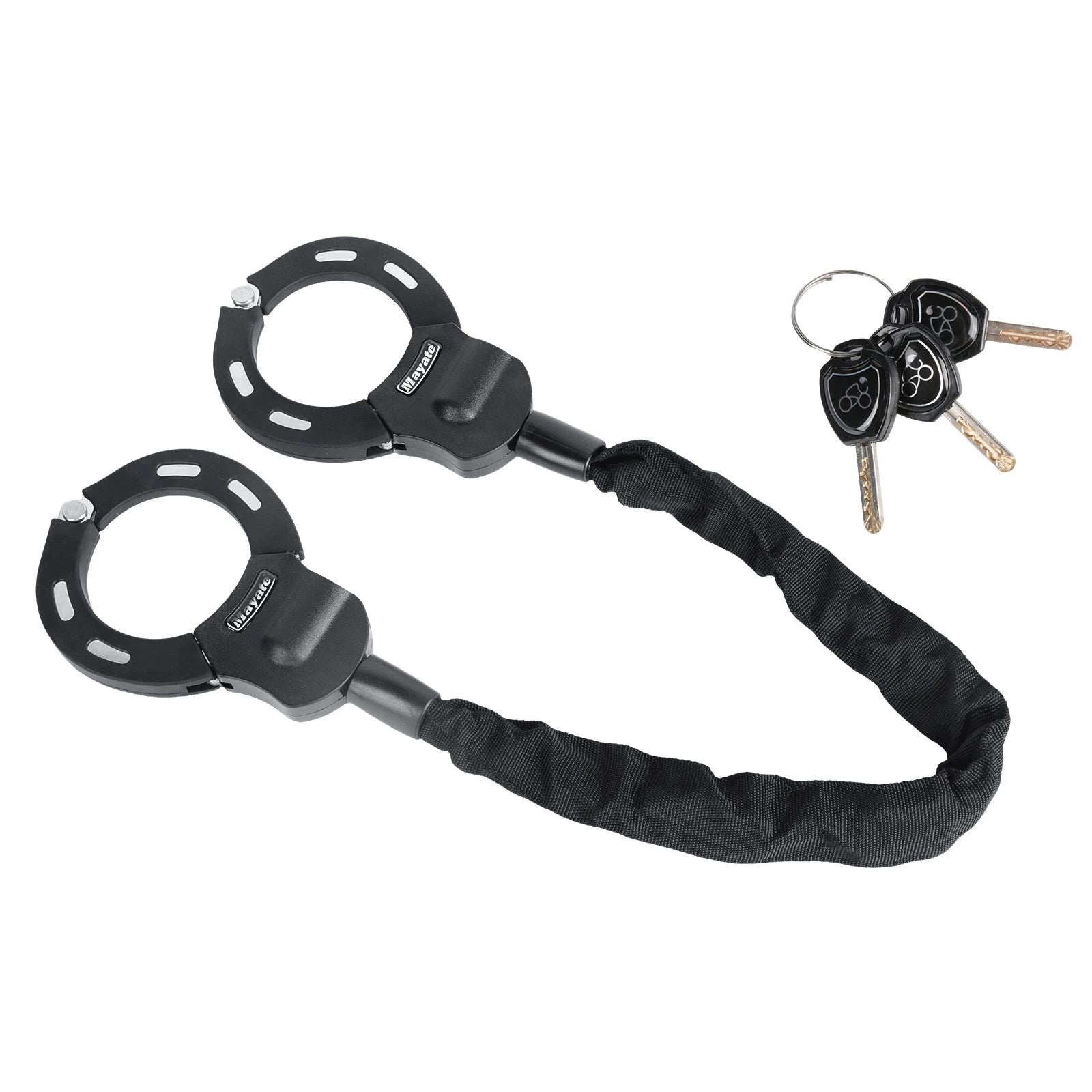 قفل دراجة معدني سميك مضاد للسرقة، قفل حماية سلسلة للدراجات الخارجية والمركبات الكهربائية والدراجات الجبلية والسكوتر