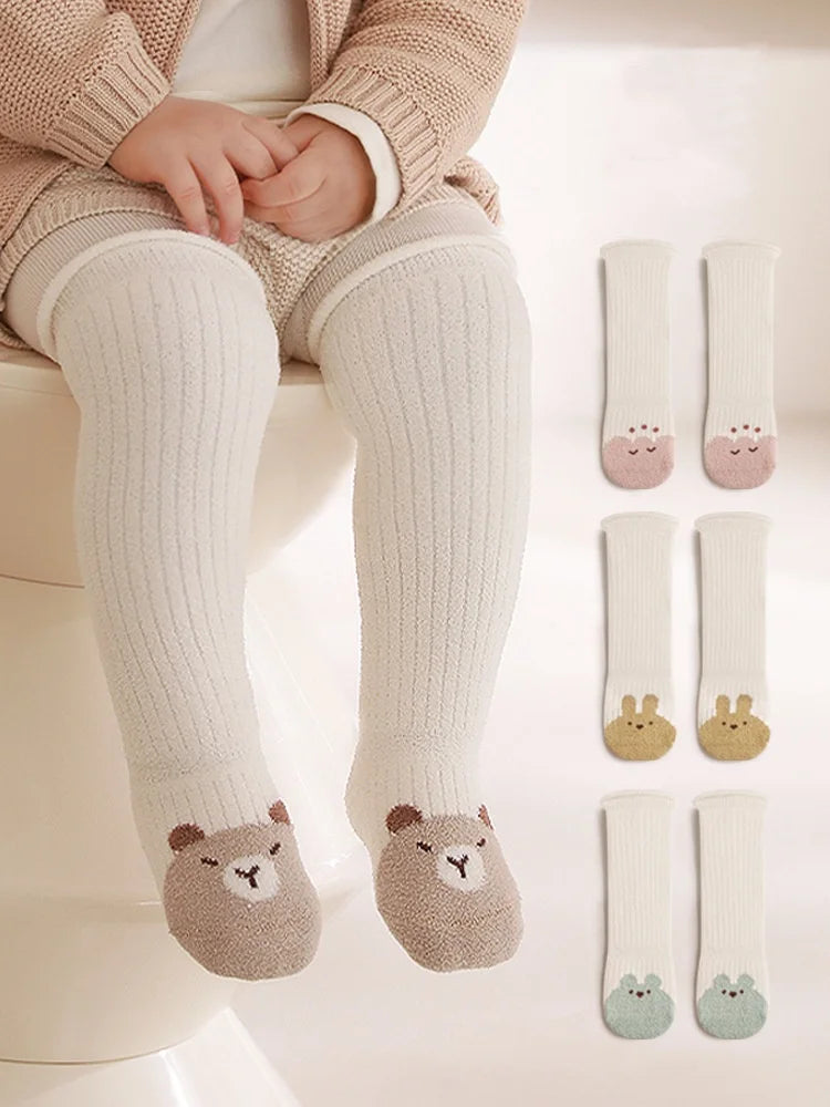 Lawadka Winter Toddler Baby Knee High Socks For Girls Boys Thick Warm Soft Newborn Long Sock Fashion Cartoon Stockings 0-5Years