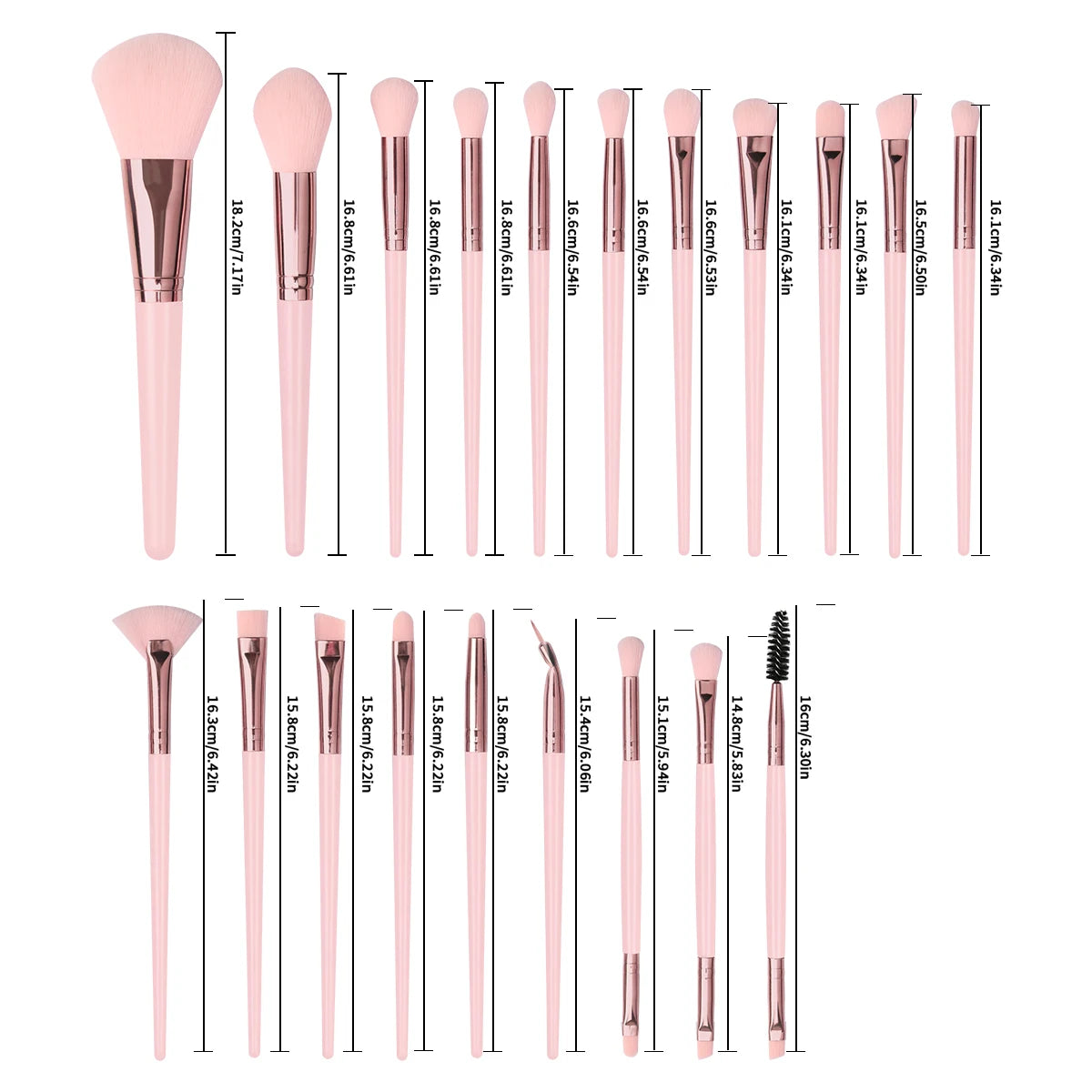 42pcs Kit de maquillage multifonctionnel Comprend 20pcs pinceaux avec sac de lavage