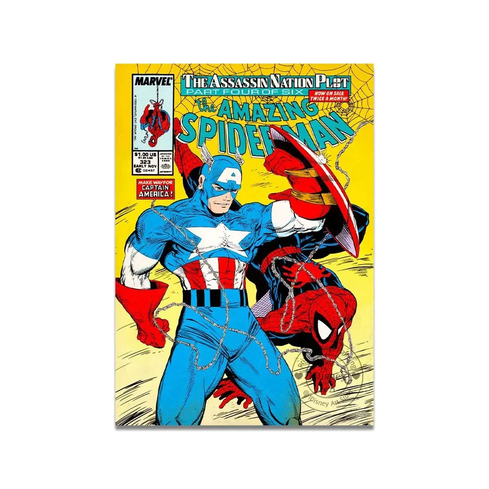 Marvel Vintage Comics Amazing Classic Spiderman Print Wall Art  Amgazine Poster Canvas Paintings Home Decor Pictures Best Gift