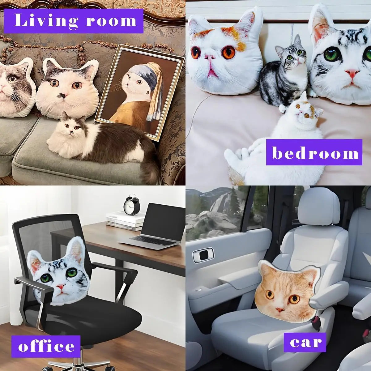 Personalised Cat and Dog Shaped Custom Cushions, Pillows and Seat Cushions DIY Seat Cushions for Birthdays, Holidays, Pranks