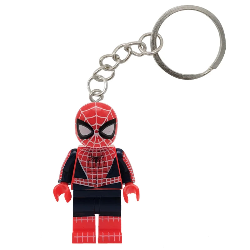 Marvel Spiderman Doll Universe Miles Gwen Cartoon Cute Building Blocks Assembled Toy Ornament Keychain School Bag Pendant Gift