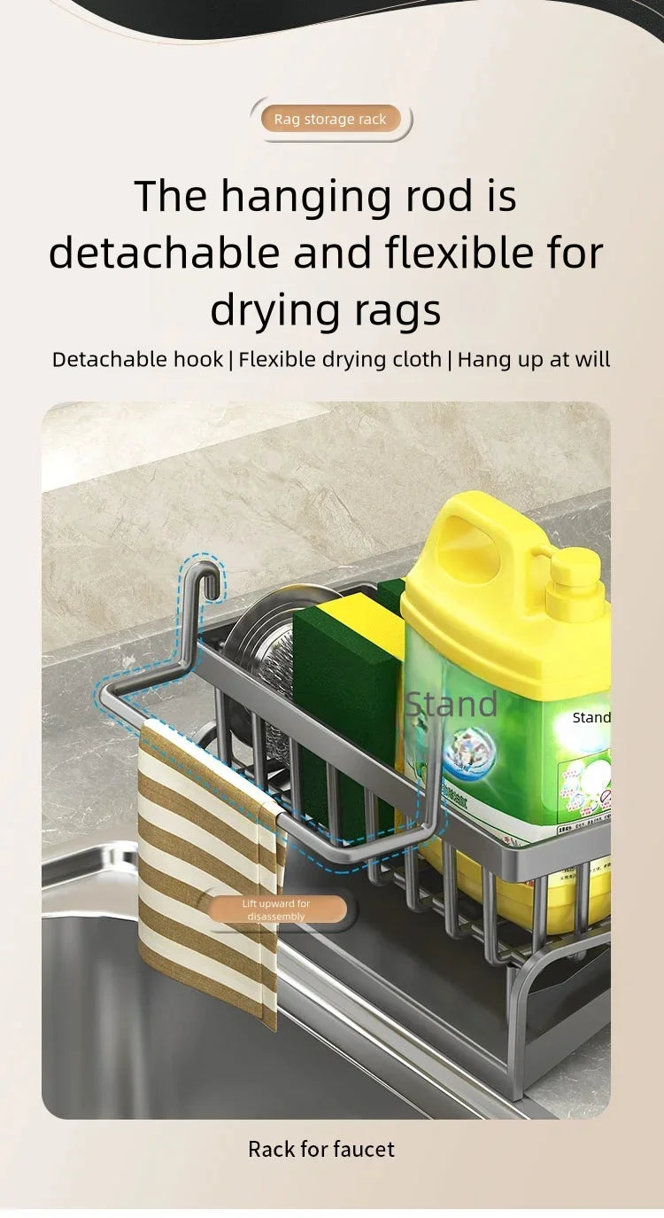 Tap Mounted Shelf for Home Kitchen Accessories Kitchen Spice Storage Shelf with Drainage Rack Installation Sink Organizer