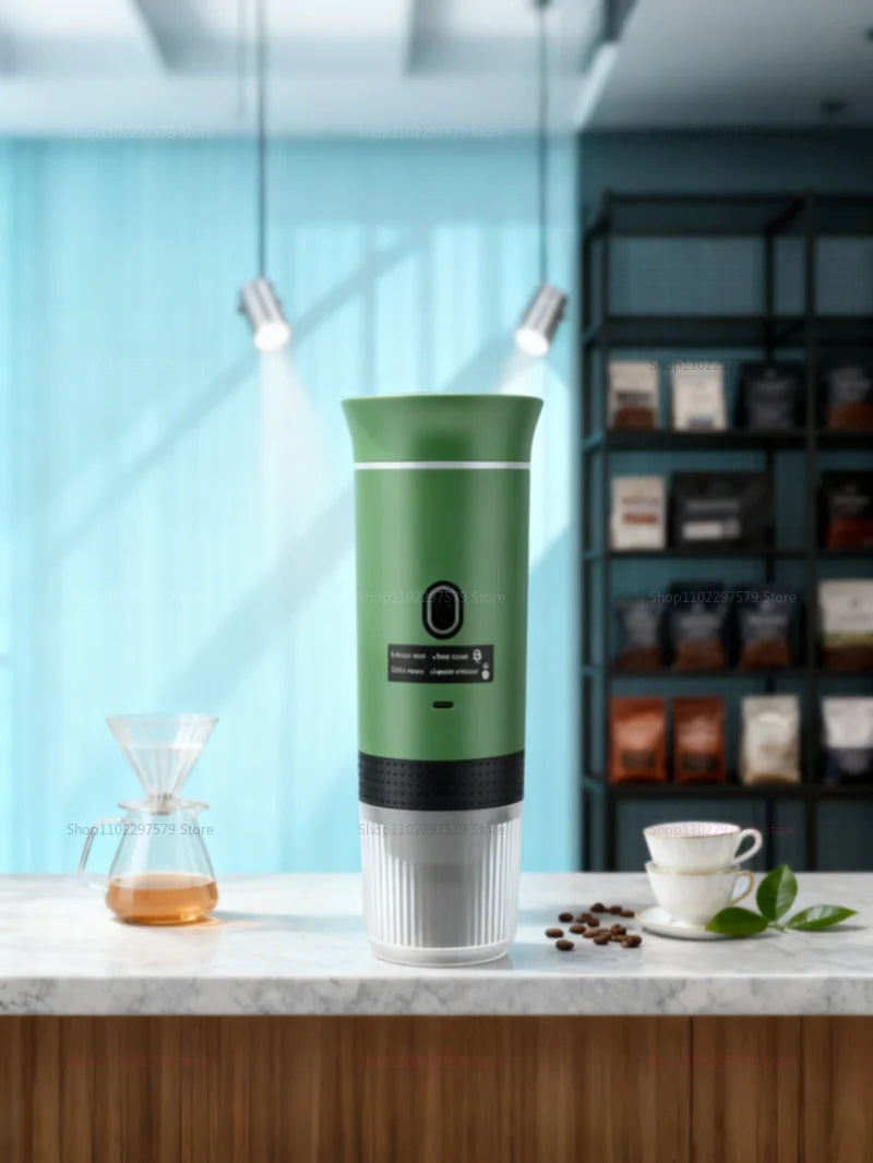 Wireless Electric Portable Coffee Machine for Car & Home Camping Coffee Maker 3-in-1 Capsule Powder Travel Espresso Machine