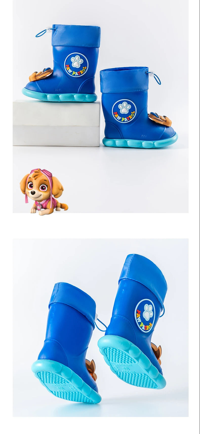 PAW PATROL Pvc Waterproof Rain Boots For Baby Boys And Girls Kid's Outdoor Comfortable Casual Shoes