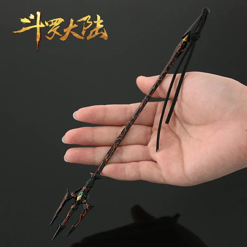 Douluo Continent Weapon Sword  Sea God trident Tang san Anime Weapons Keychain Katana Swords Samurai Weapon Model Gift Boys Toys