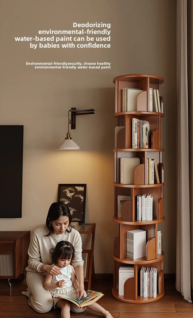 360 °   Bibliothèque rotative – Armoire de rangement mobile pour la maison et le salon