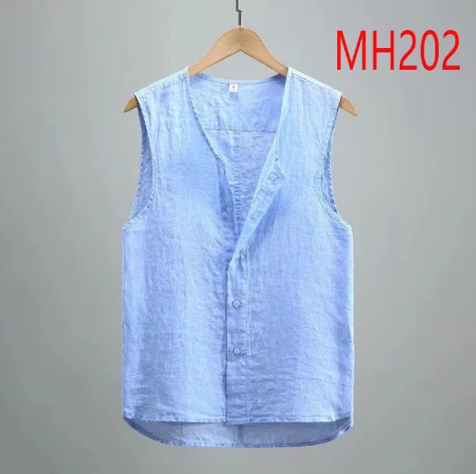 Loose and fashionable one shoulder suit bottom shirt, blue fashion vest, casual suit vest, men's vest MH202