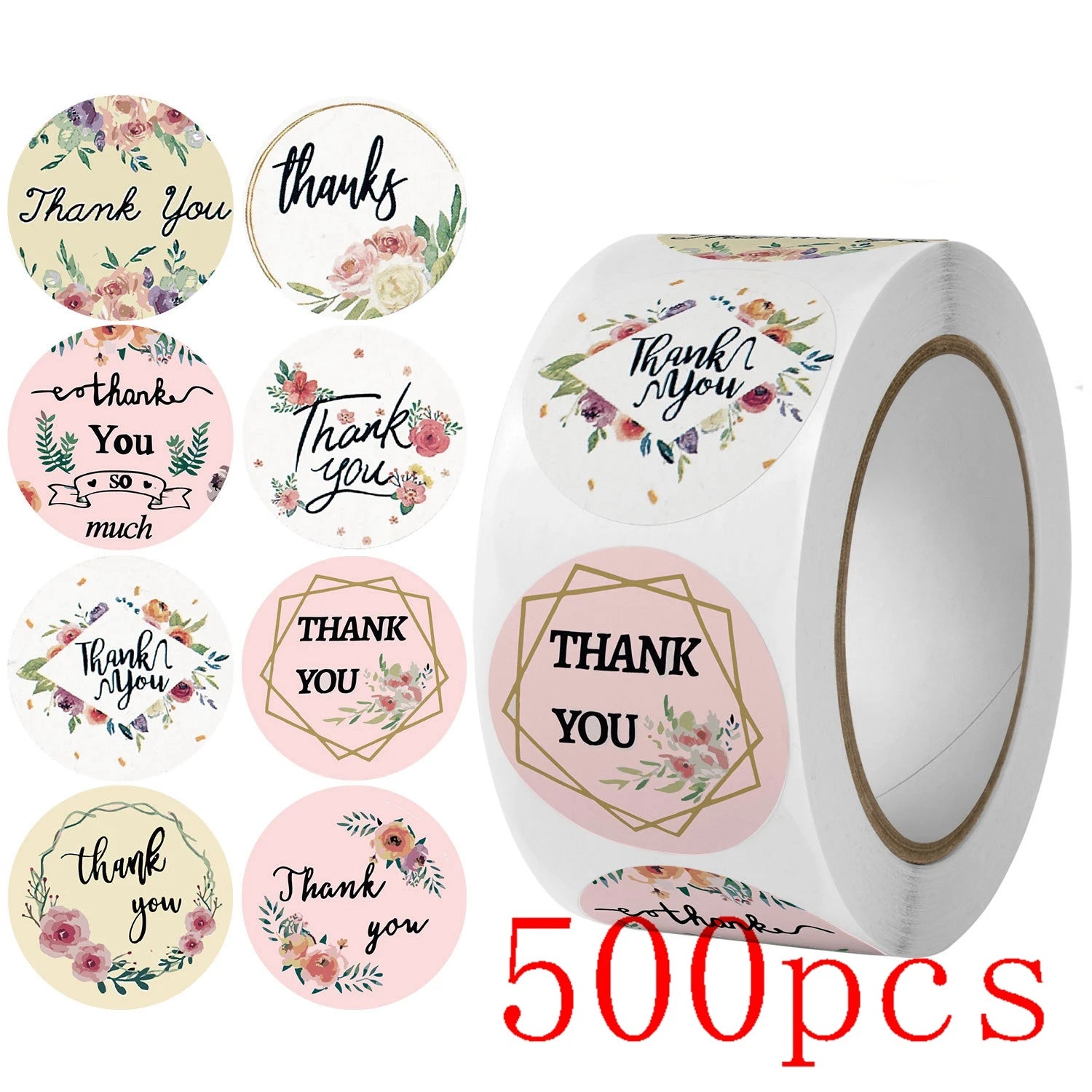 100-500pcs Thank You Sticker Holiday Decor Sticker Wedding Party Gift Sticker Birthday Gift Box Sticker Baking Labels