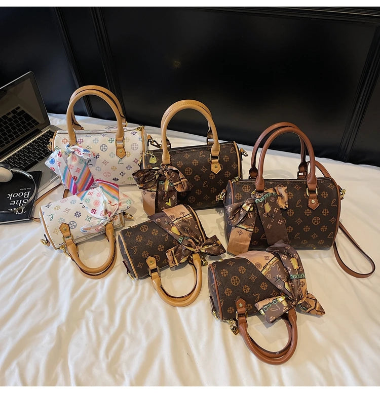 Stylish Simple Solid Color Crossbody Bag For Women With High-End Leather Design Trendy Letter Logo And Spacious Commuter