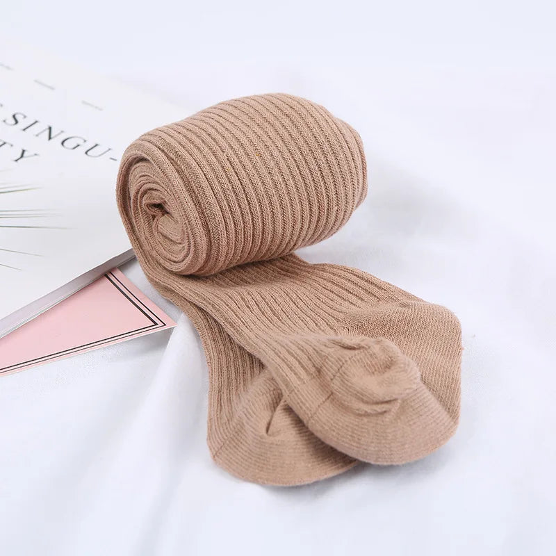 1-4years Infant girls Stockings Spring autumn Warm Cotton Solid Color Tights Stocking Pantyhose For Toddler Girls