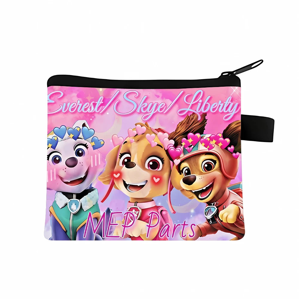 PAW Patrol Coin Purse Cartoon Letter Bags Zipper Wallet Square Key Card Bag Kids Storage Pocket Fashion Pack Card Holder Gifts