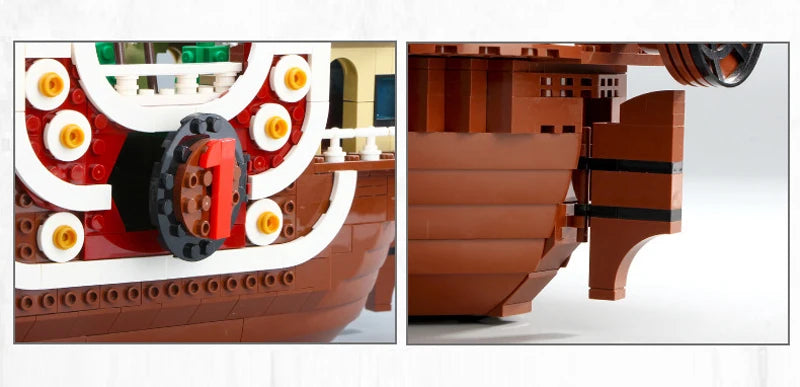 2022 New Anime One Piece Going Merry Thousand Sunny Model Building Blocks Bricks Kit Luffy Zoro Sanji Figures Set Kid Toys Gift