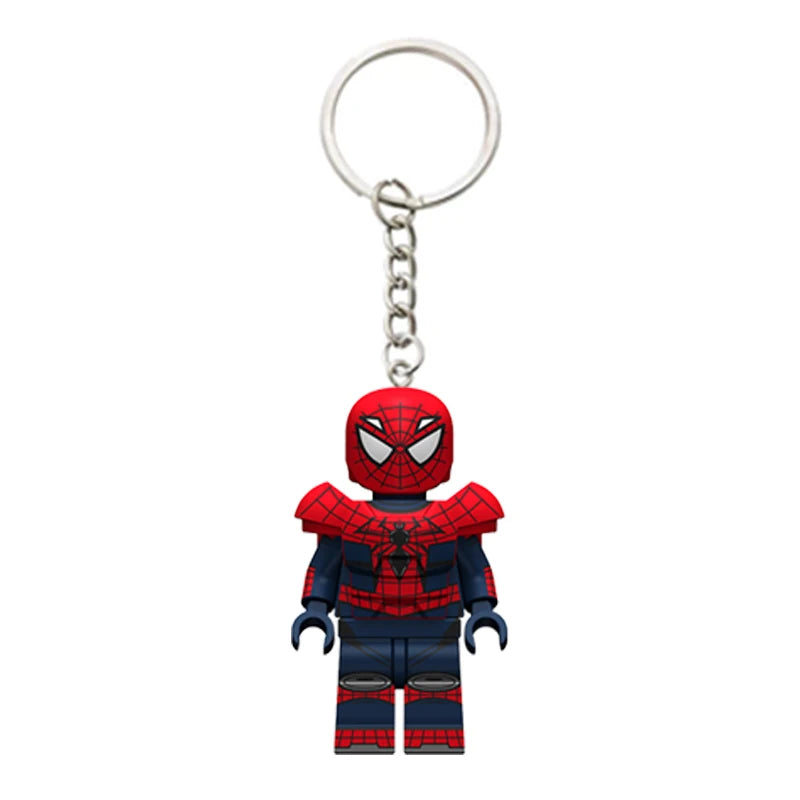 Marvel Spiderman Doll Universe Miles Gwen Cartoon Cute Building Blocks Assembled Toy Ornament Keychain School Bag Pendant Gift