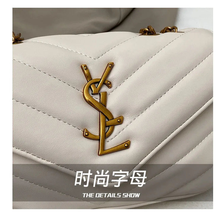 2025 Embroidered Quilted Chain Bag, Women's Luxury Crossbody Purse, Vintage Diamond Pattern Shoulder Bag with Stitching