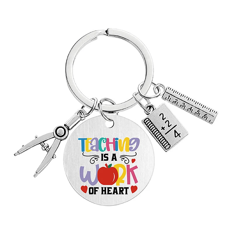 Teacher Key Chain Thank You Teacher Text Popular Pendant Key Chain Teachers'Day Pendant Gifts For Teachers