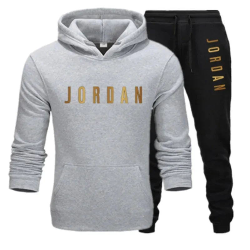Ensemble 2 pièces de sport imprimé sweat a capuche & pantalon Jordan