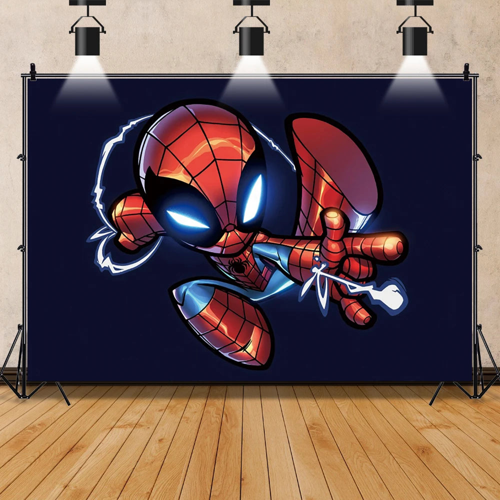 Spidey And His Amazing Friends Photography Backgrounds Vinyl Cloth Photo Shootings Backdrops For Kid Birthday Party Photo Studio