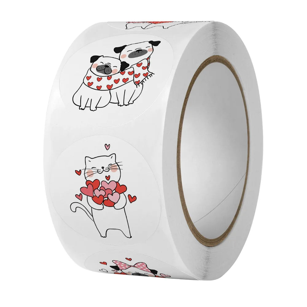 2.5cm Cute Cartoon Round Thank You Gift Labels Creative Children's Reward Stickers Scrapbooking Stationery Sealing Stickers