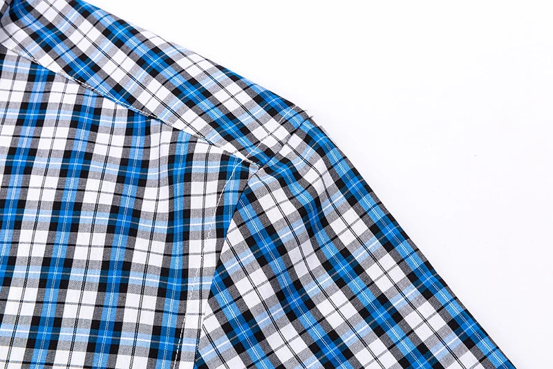 Men's Plaid Shirts Plus size 100% Cotton Long Sleeve Young Boy Streetware Clothing Soft Confortable Daily Smart Shirt Casual Top