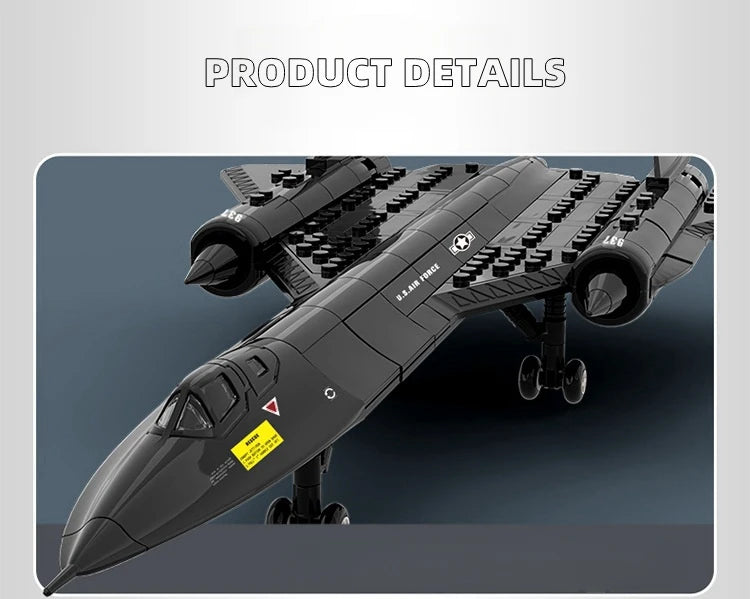 183pcs SR-71 Blackbird US Air Force Reconnaissance AirplaneModel Fighter Assembling Building Block Toy Children Block Toys Gift