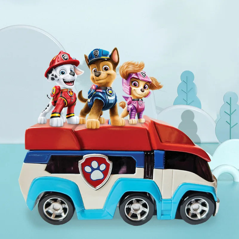 Original Paw Patrol True Metal Series Peek A View Vehicle Ryder Headquarters Patrol Car Movie Collectible Classic Kid Toys Gifts