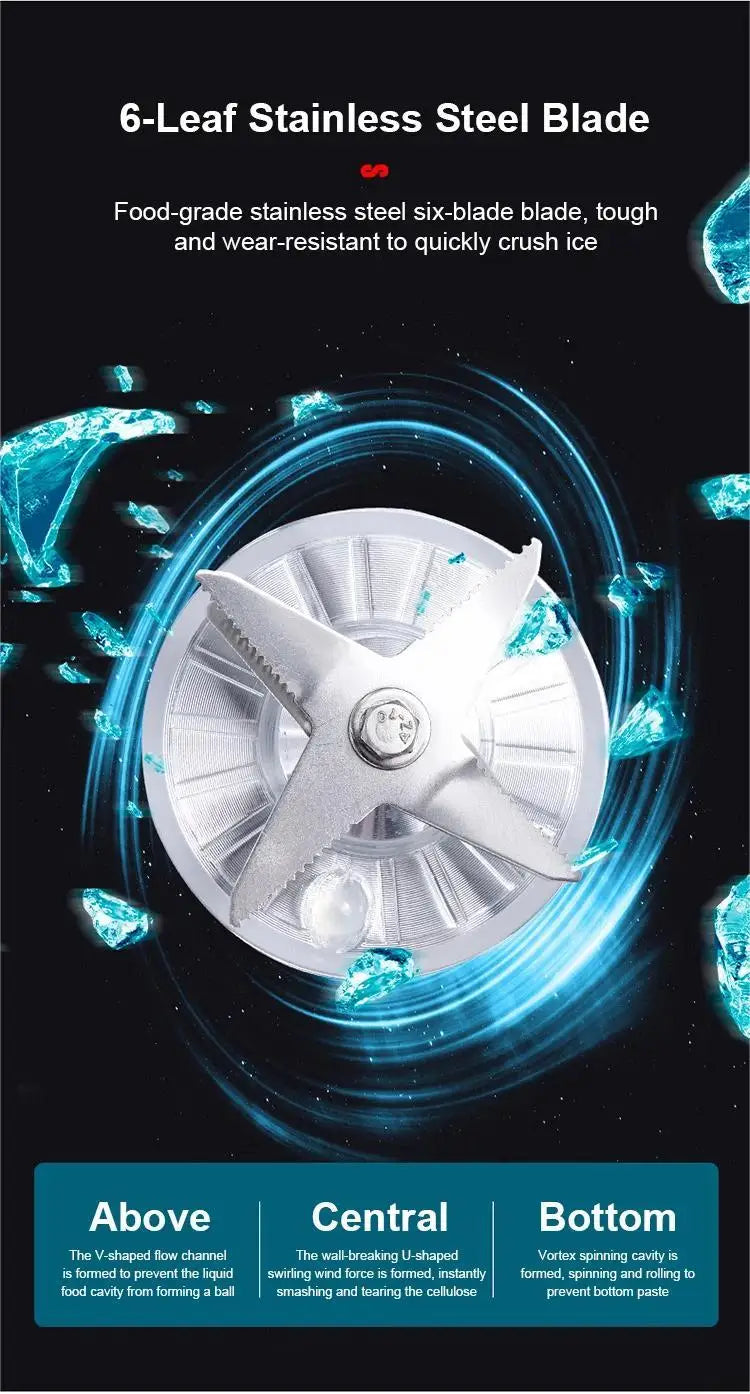 2000W Commercial Blender | Heavy Duty Food Processor & Ice Crush Mixer | High Power Juicer Stationary BPA-Free for Kitchen