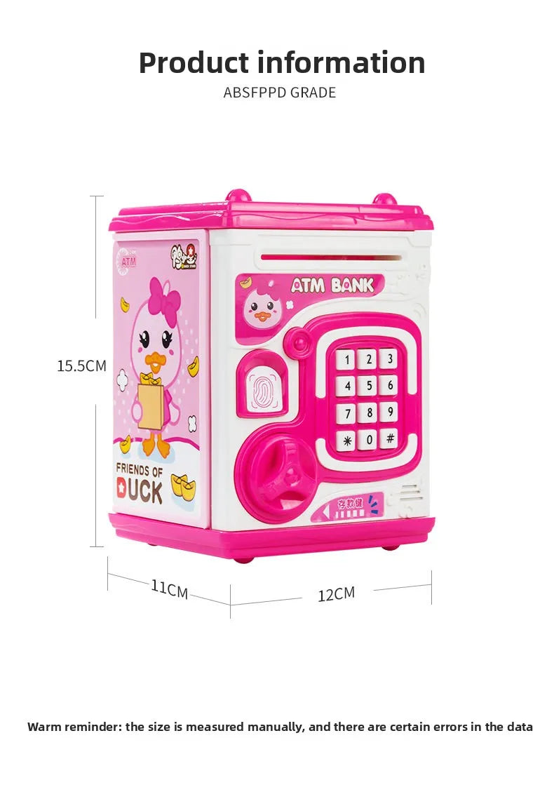 Children's Smart Mini Piggy Bank Voice Fingerprint Password Piggy Bank Boys and Girls Play House Toys
