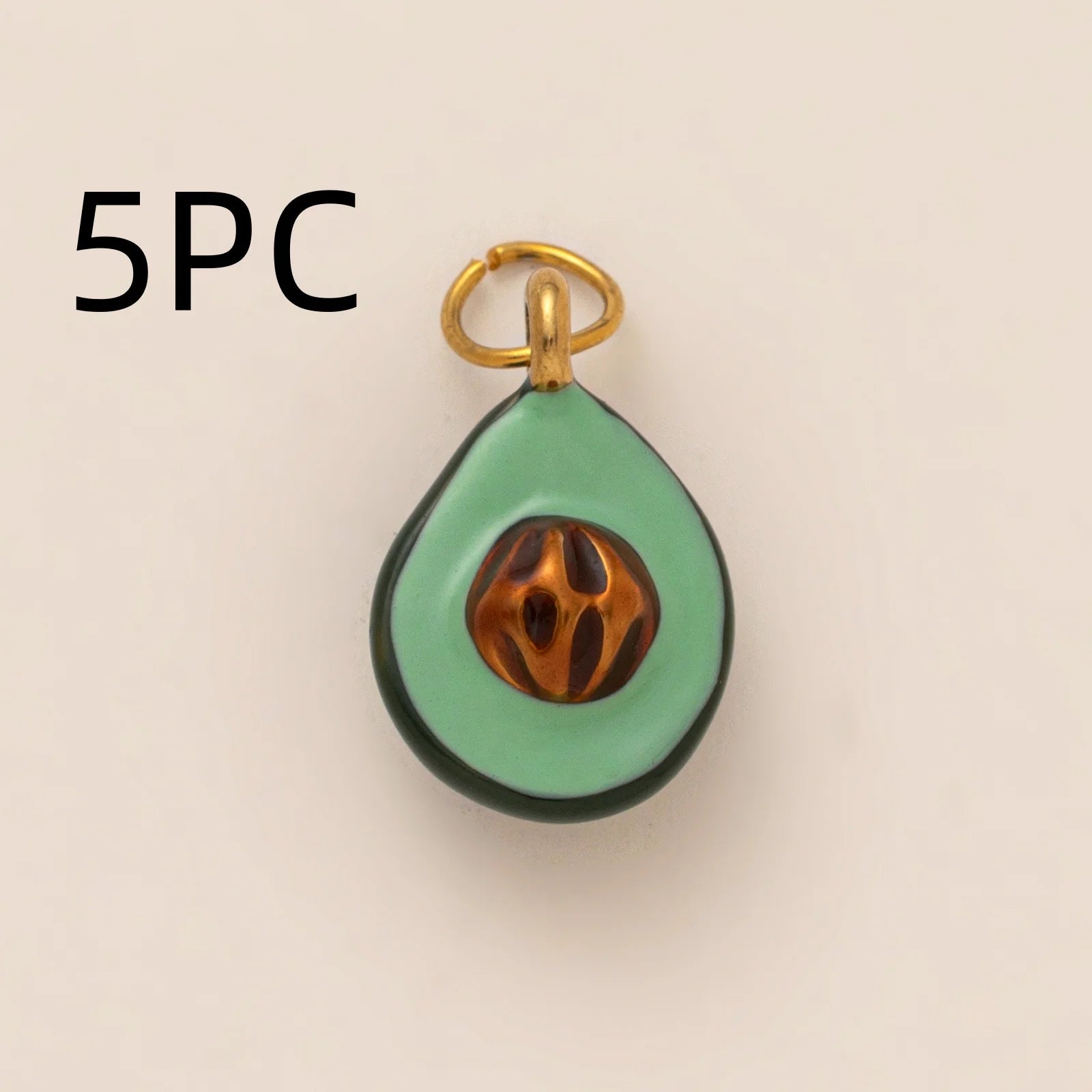 Wholesale 5pcs/lot 18K gold-plated DIY enamel stainless steel pendant, colorful fruit and food handmade jewelry accessories