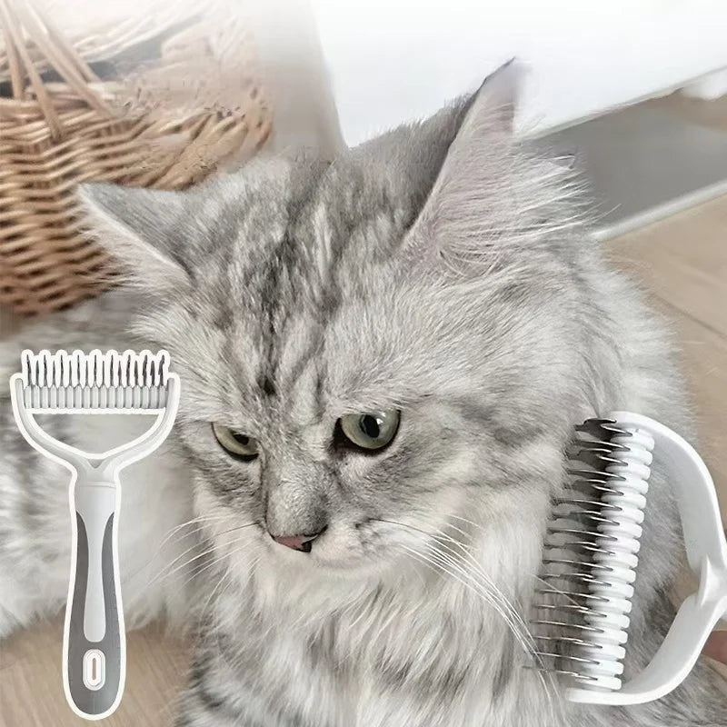 Pet Fur Knot Cutter Cat Hair Remover Comb Cat Grooming Shedding Tools Double Sided Brush Long Curly Hair Cleaner Pets Products