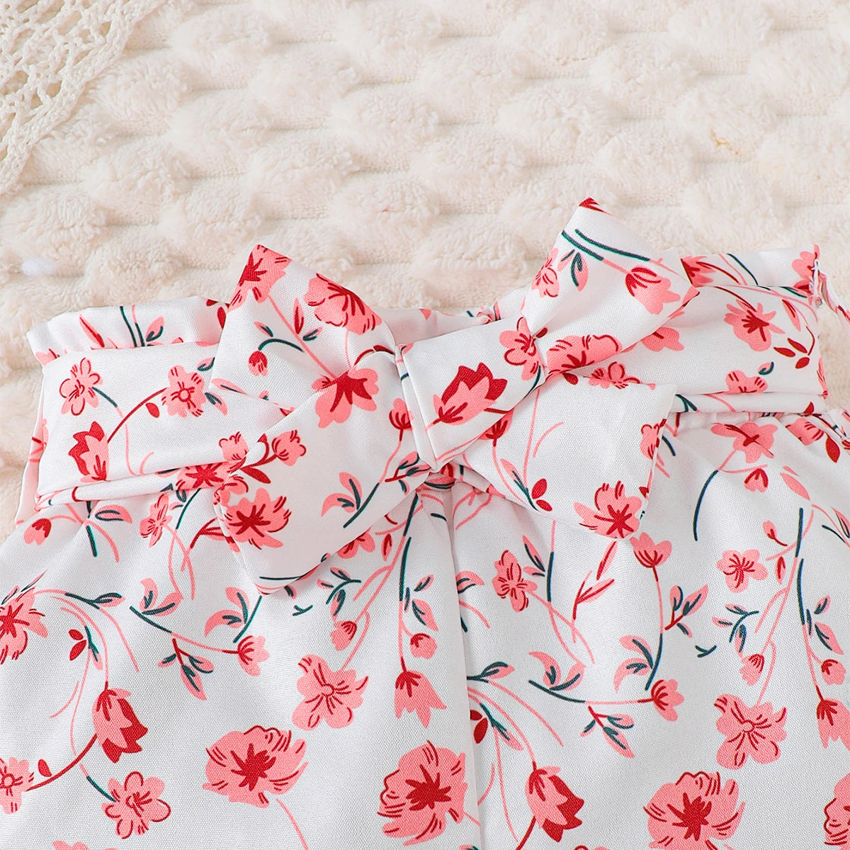 4pcs Baby Girl Cartoon Rabbit Long Sleeve Jumpsuit+Small Floral Pants+Hairband+Belt Set 0-18 Months Baby Girl Spring  Autumn Set