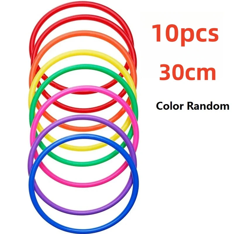 10 Pcs Plastic Toss Rings Target Throw Carnival Backyard Park Games Kids Intelligence Development Educational Exercise Toy