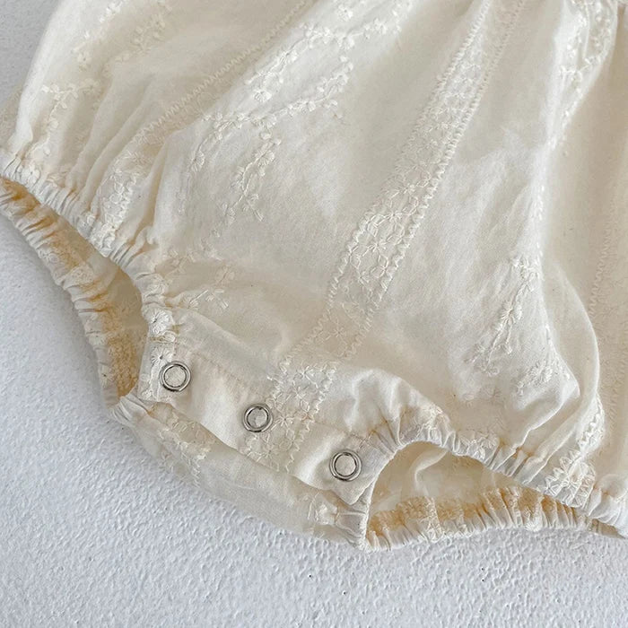 2025 Baby Girl Romper Summer 0-24M Children Clothes Korean Style Climbing Suit Short Sleeved Cotton Embroidery Newborn Romper