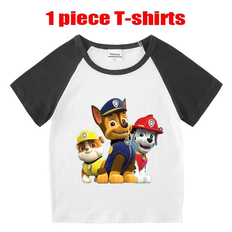 Children's PAW Patrol T-Shirt Kids Clothes Boys Girls Summer Cartoon Tops Short Sleeve Clothes 100% Cotton Baby Clothing