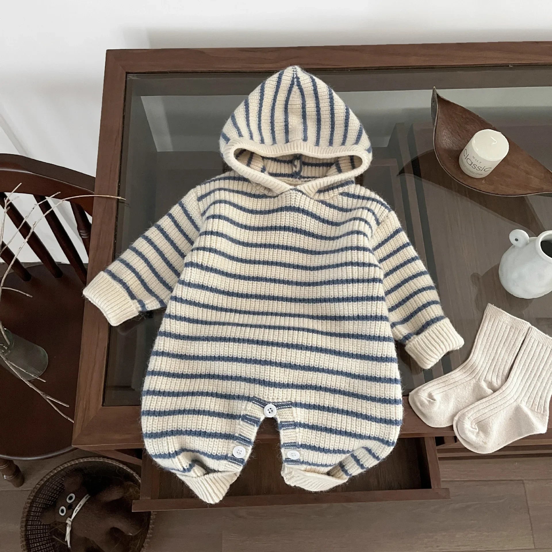 2025 Striped Knit Baby Rompers Knitted Infant Sweater Top New Born Baby Girl Clothes Ropa Bebe Bodysuits One-Pieces 0-24Months