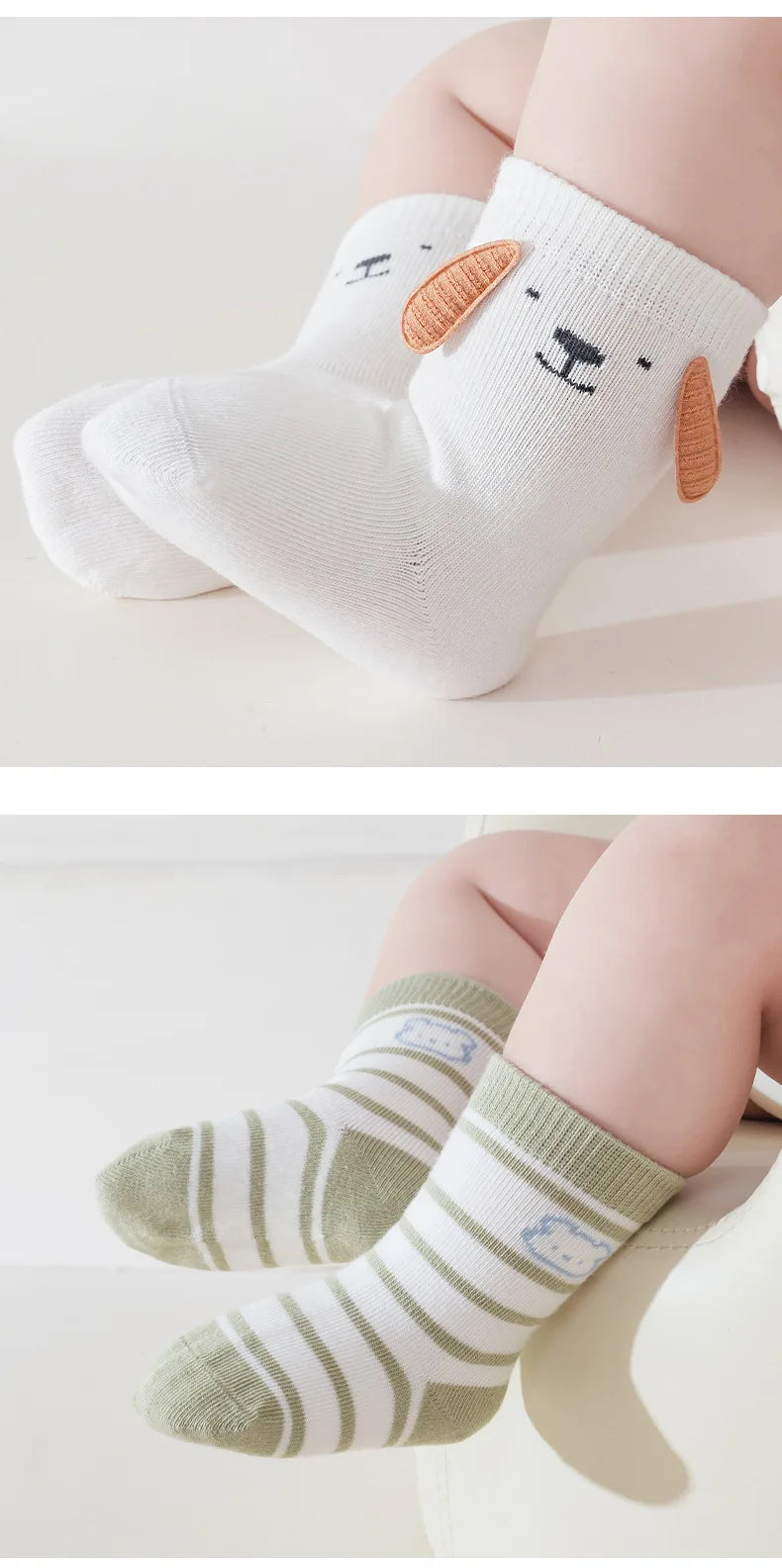 3 Pairs Baby Socks Soft Children Kids Socks Breathable Cartoon Kids Boys Girl Socks For Toddler