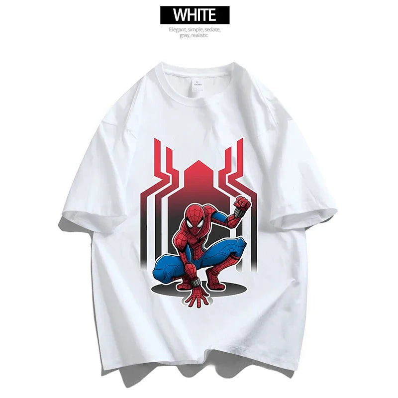 Marvels Spidermans Women Men T Shirt Fashion Printed Summer Clothes Marvels Anime Cartoon Tee Shirt Short Sleeve Tops