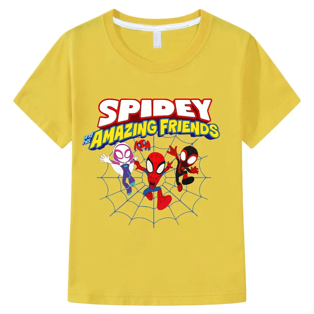Spidey and His Amazing Friends T-shirts Kids New Design TShirts Cool Boys Girls Essential Tee-shirt Children Cotton Soft Clothes