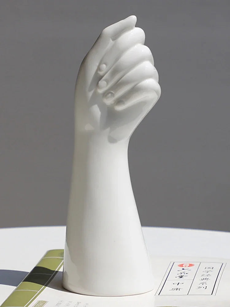 Ceramics Vase Hand Vase Flowers Arrangement Modern Home Office Decor Creative Plant Flower Vase Desktop Decoration Ornaments