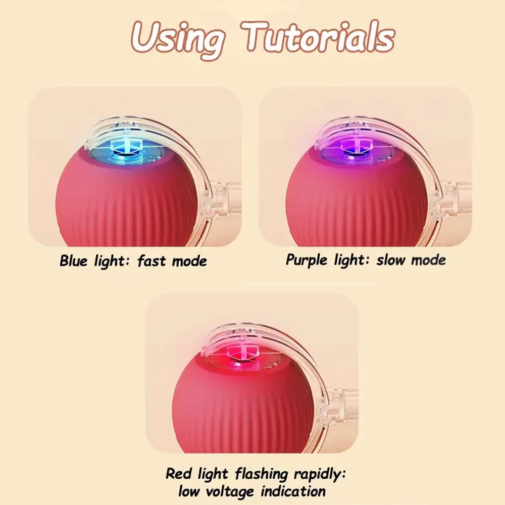 Smart Automatic Cat Ball Interactive 3 Modes Adjustable Rechargeable Electric Rolling Pet Toy Ball Pet Supplies Gift for Cat Dog