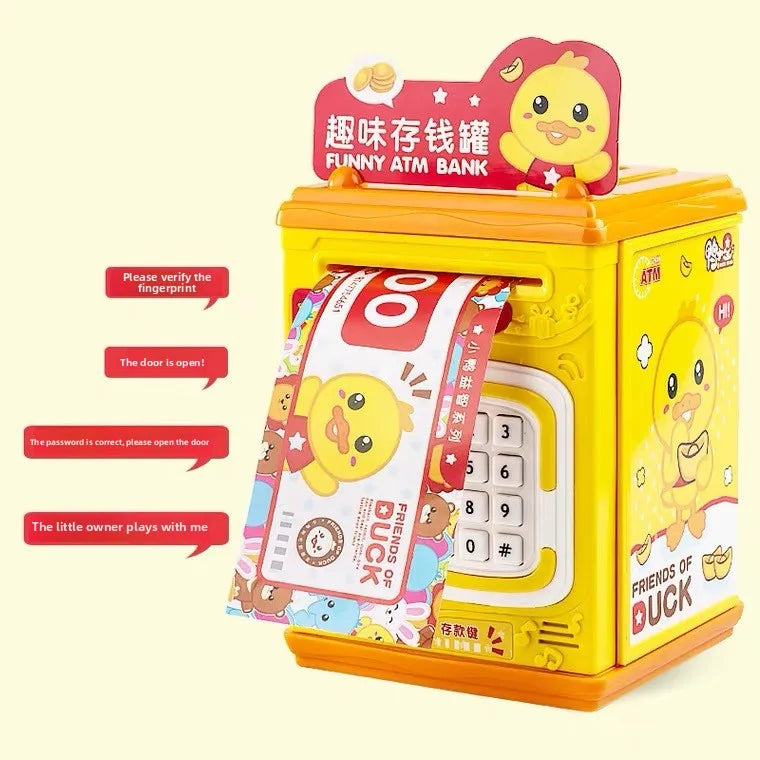 Children's Smart Mini Piggy Bank Voice Fingerprint Password Piggy Bank Boys and Girls Play House Toys
